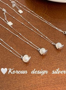 韩国ins风 小众设计 高级感精致 百搭饰品 S925纯银 贝壳珍珠项链