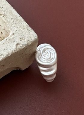 S92纯银韩版小众设计感花朵哑光戒指复古简约INS风时尚重工指环