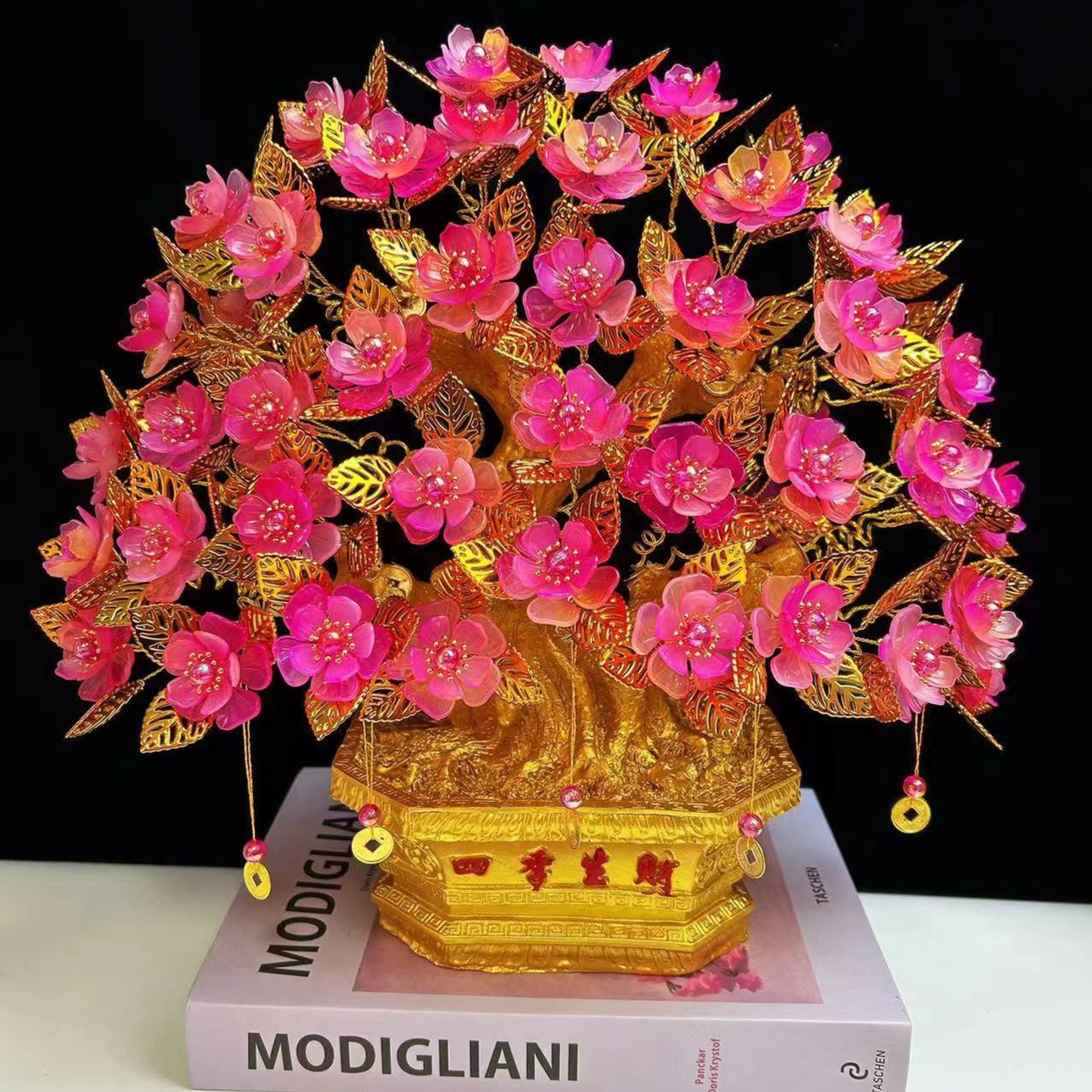 新品至尊花开富贵招财树手工串珠DIY材料包编织品玄关装饰品摆件