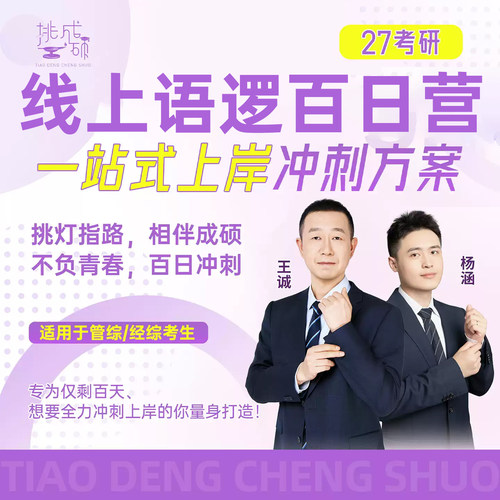 王诚逻辑写作2027考研199管综网课挑灯成硕救命班百日营396王城27