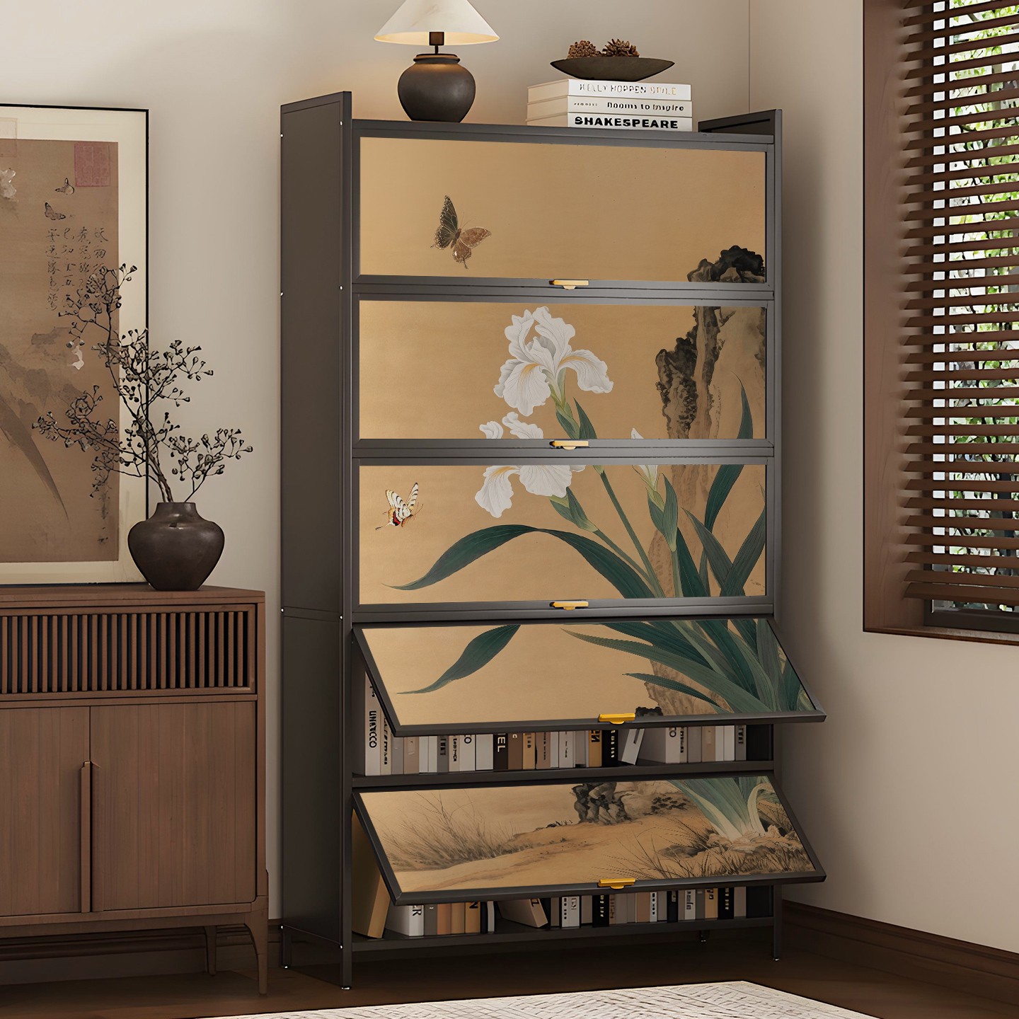 2025新款宋代美学书柜定制