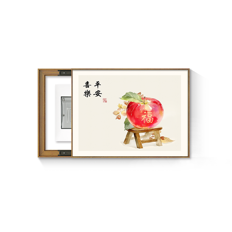 水果画新中式电表箱装饰画免打孔推拉餐厅挂画平安配电箱遮挡装饰