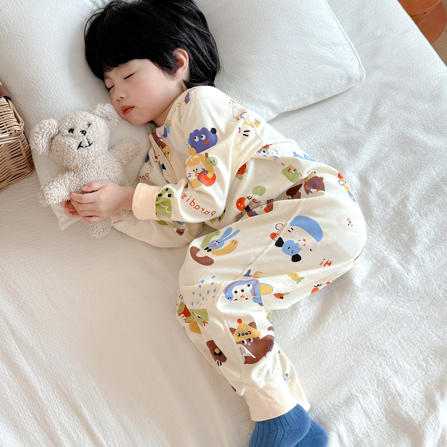儿童睡袋春秋款纯棉宝宝连体睡衣春季男童防踢被四季通用婴儿夏季