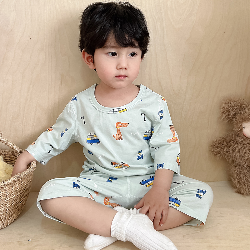 儿童睡衣春夏季家居服套装2025年新款男童空调房宝宝夏天长袖女童