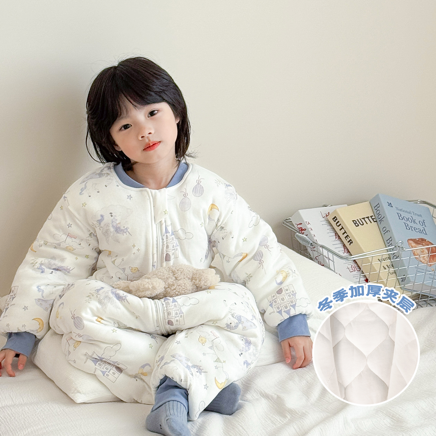 儿童连体睡衣纯棉冬款加厚防着凉