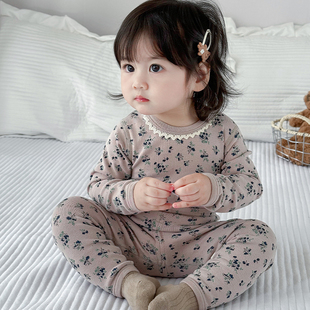 儿童纯棉内衣套装女童加厚款秋衣秋裤女孩保暖内衣女宝宝睡衣秋冬