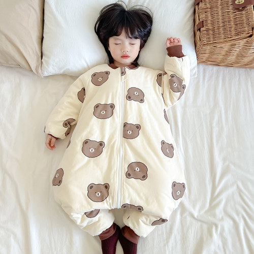 儿童冬季加厚夹棉睡袋防踢被神器