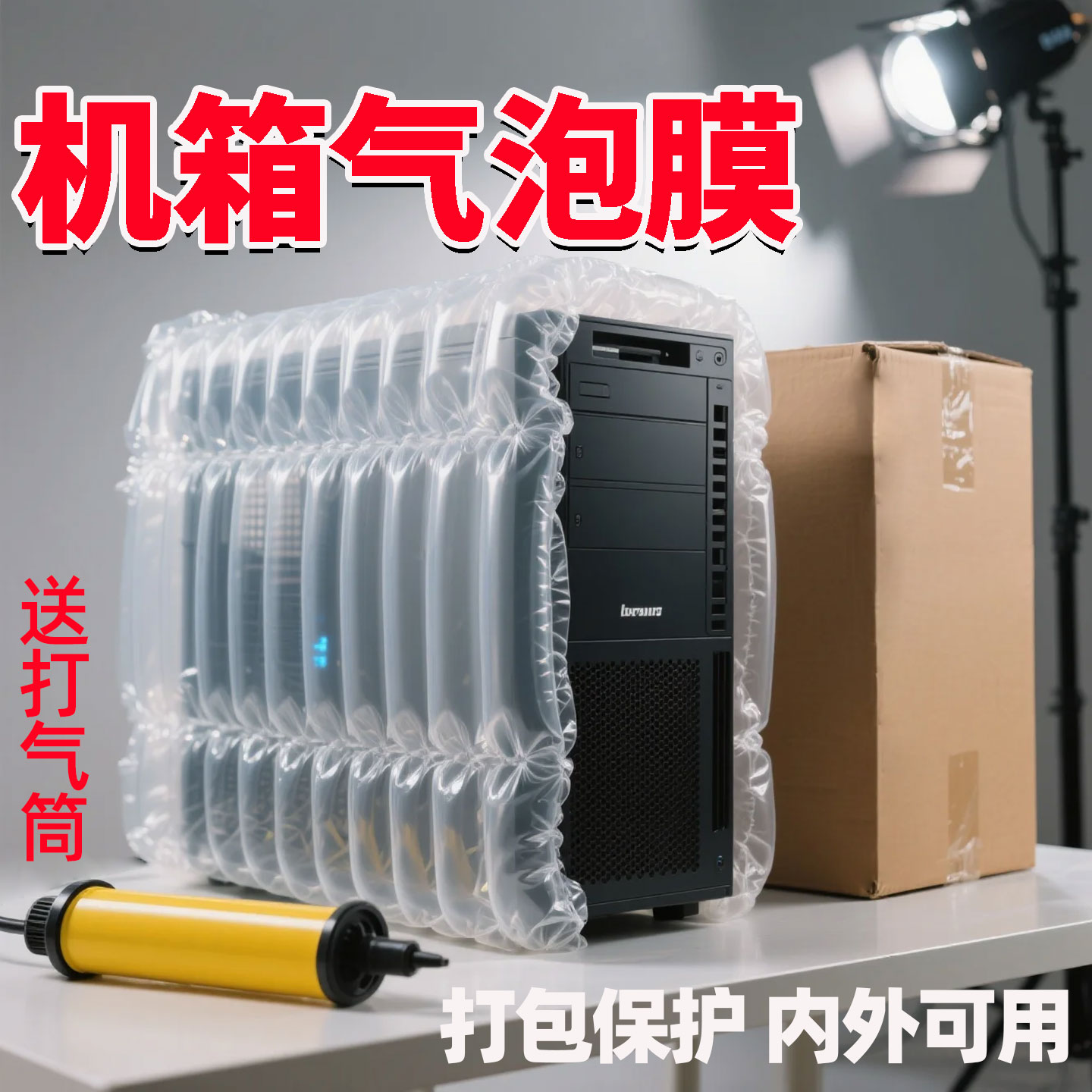 电脑主机箱填充物打包气泡柱搬家泡沫充气防震包装膜搬运输保护垫