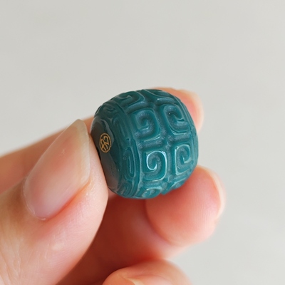 雪巴琉璃精工回纹珠克万色顶珠16x15mm一颗【百岁菩提坊】