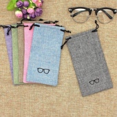 一件代发太阳眼镜袋女抗压便携风布袋简约墨镜袋 发货稳定 发圆通