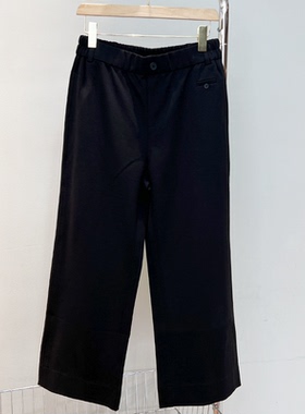 必魅大码黑色烟管裤2025夏季新款九分裤显瘦高弹窄版直筒裤55416