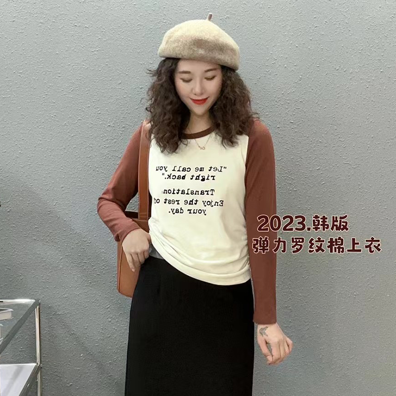 长袖通勤常规字母女显瘦