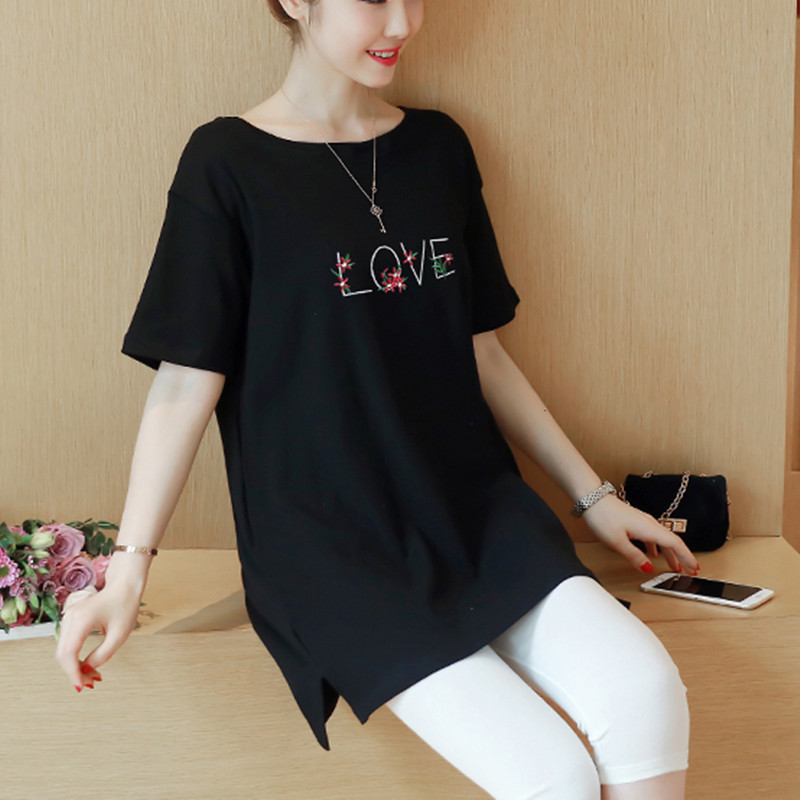 夏季孕妇纯棉t恤短袖中长款黑色白色宽松打底衫大码内搭休闲上衣|msdalam kategori Bekalan Ibu / Ibu / Pemakanan, bersalin, baju-T - dari Buy2taobao.com untuk memberikan perkhidmatan ejen Taobao profesional membeli