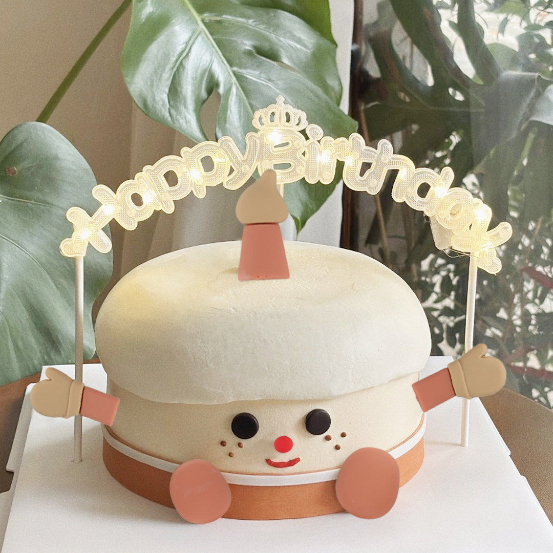 网红同款生日派对蛋糕装饰蜡烛软胶摆件可爱卡通图案烘焙装饰贴纸
