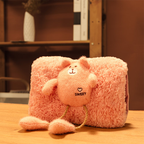 热水袋套子双插手可爱卡通暖手套