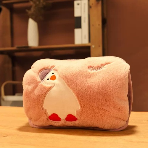 热水袋套子双插手可爱卡通暖手套