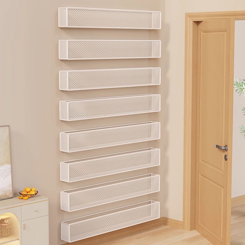 门后置物架儿童绘本架夹缝收纳架靠墙走廊墙上免打孔壁挂铁艺书架