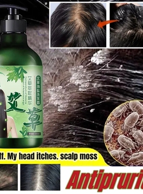 Wormwood Sea Salt Shampoo Dandruff Control mites艾草叶洗发水