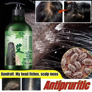 Wormwood Sea Salt Shampoo Dandruff Control mites艾草叶洗发水