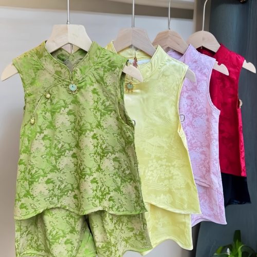 女童新中式古风背心套装汉服