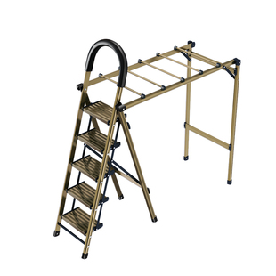 梯子 梯子晾衣架落地折叠室内两用多功能家用折叠梯可以晒衣服