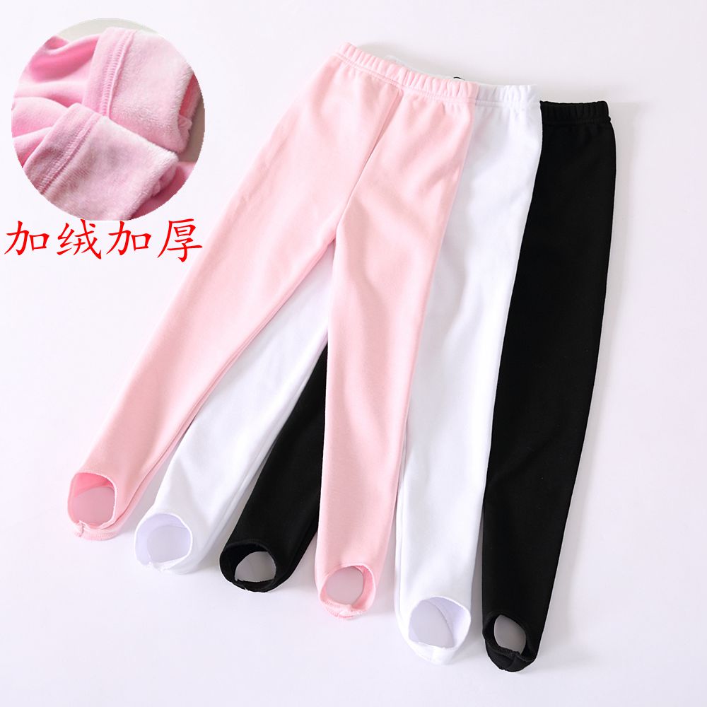 儿童加绒加高弹舞蹈练功打底袜子