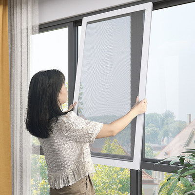 季候风铝合金推拉式防蚊纱窗自装