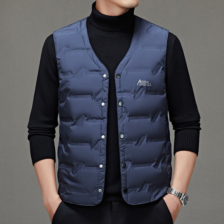 宏嫩2025男士冬季新款羽绒马甲轻质防风防寒保暖无袖坎肩夹克外套