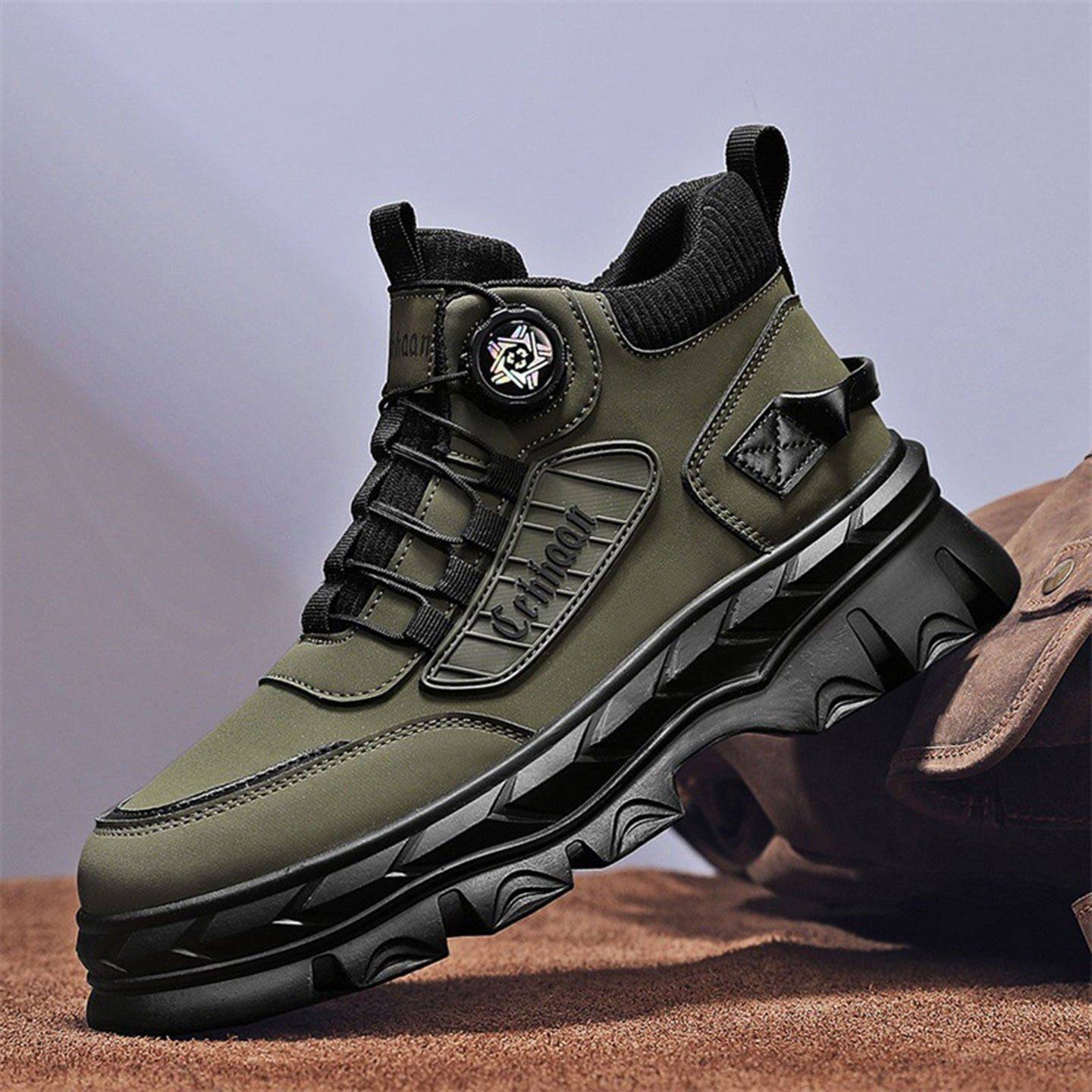 福建晋江源头工厂男鞋2025新款厚底工装靴秋冬防水防滑耐磨马丁靴,流行男鞋,棉鞋,淘宝优惠券,粉丝福利购,淘宝优惠卷