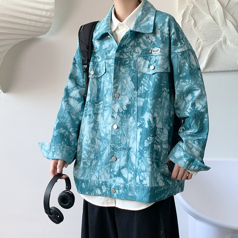 港风情侣装潮流春潮牌休闲运动杂扎染水洗夹克JK668P88控价108,男装夹克,星座201-2