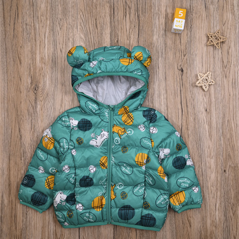 ML国内单 男童春秋冬款可爱连帽轻薄羽绒服 男宝童装保暖羽绒外套