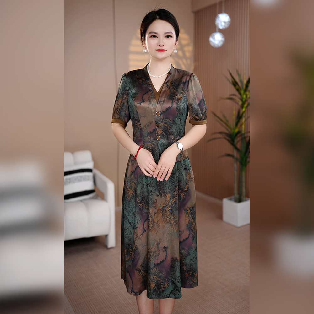 连衣裙2025夏季新款女今年流行显瘦爆款高档短袖气质轻奢高级感