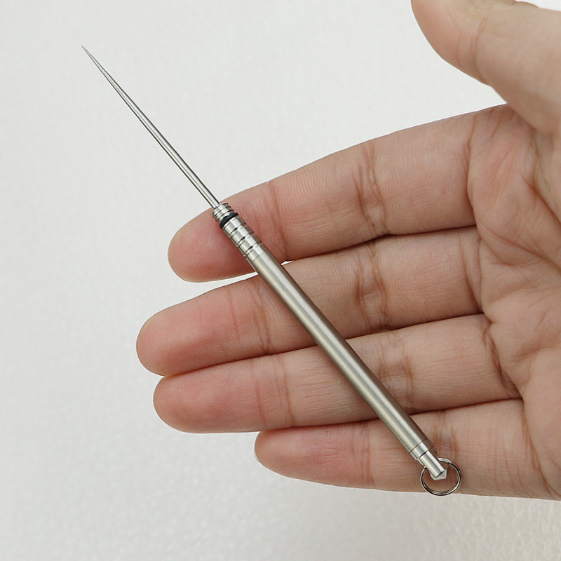 轻便随身钛合金牙签组合纯钛牙签筒小挂件多功能防身剔牙针水果签