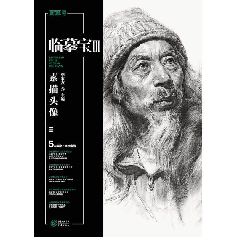 临摹宝:Ⅲ:素描头像书李家友肖像画素描技法高考参考资料 艺术书籍