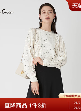 Mila Owen 秋冬气质休闲打褶设计波点衬衫09WFT231203