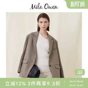 Mila 不规则V领纯色针织背心09WNT242032 Owen春夏休闲时尚
