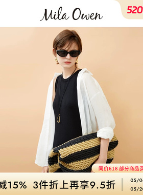 Mila Owen春夏简约通勤休闲慵懒风百搭透视衬衫09WFB252141