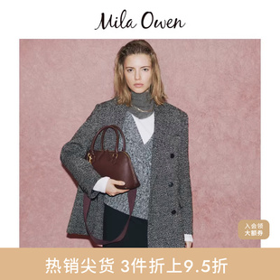 Mila 外套09WFJ245190 Owen秋冬通勤气质羊毛混纺双排扣西装