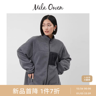 Mila 宽松oversize抽绳抓绒夹克外套09WFJ254142 Owen25秋冬新品