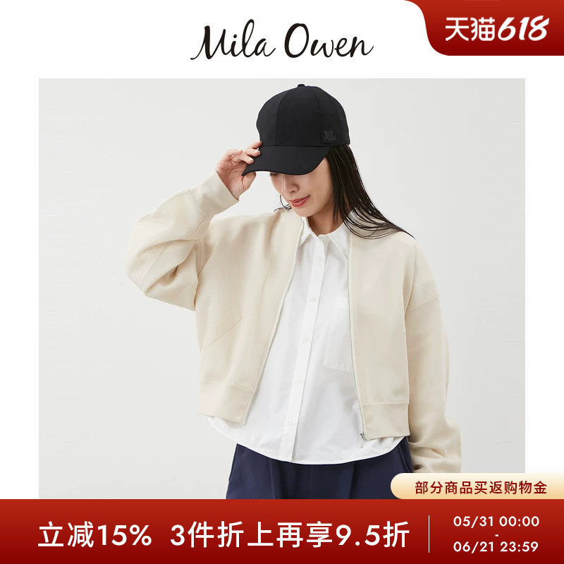 Mila Owen秋冬简约百搭光泽感休闲拉链短外套09WNJ254026