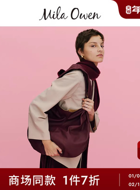 Mila Owen25秋冬新品简约休闲宽松翻领双排扣西装外套09WFJ254141