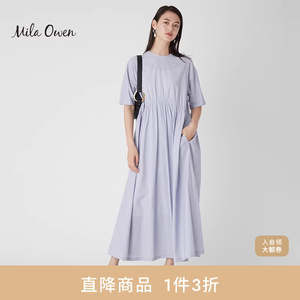 Mila Owen 秋冬简约圆领宽松收腰显瘦连衣裙09WFO231155