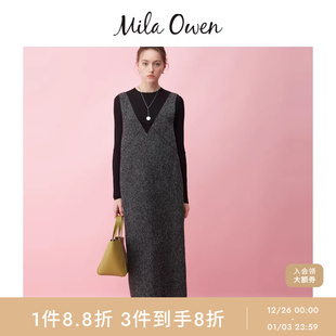 连衣裙套装 Mila 无袖 优雅罗纹针织衫 09WFO254152 Owen25秋冬新品