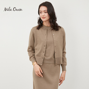 秋冬日系气质简约圆领针织开衫 09WND234054 Owen Mila