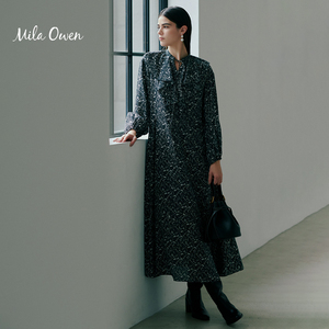 Mila Owen  秋冬优雅荷叶领长中款长袖连衣裙09WFO241954