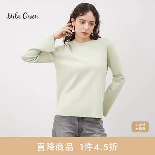 09WNT241951 针织衫 Mila Owen秋冬百搭休闲简约打底圆领罗纹长袖
