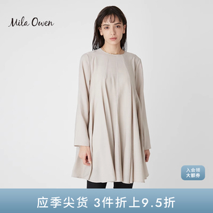 Mila 上衣09WFB231059 Owen 秋冬简约宽松荷叶下摆衬衫