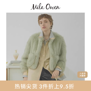 Mila 气质仿皮草毛绒圆领短外套09WFJ244083 Owen秋冬时尚