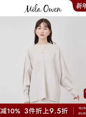 Mila Owen春夏简约百搭圆领蝙蝠袖纯色针织衫09WNT241010