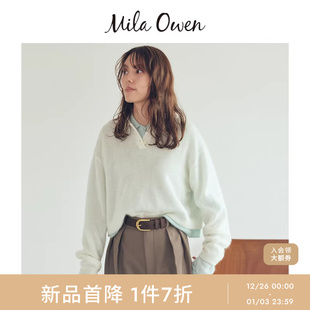 polo衫 Mila 半透马海毛混纺短款 时尚 09WNT254176 Owen25秋冬新品